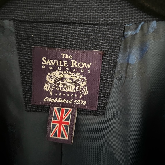 The Saville Row Horton Printed Navy Blazer SZ 42L - Picture 2 of 4
